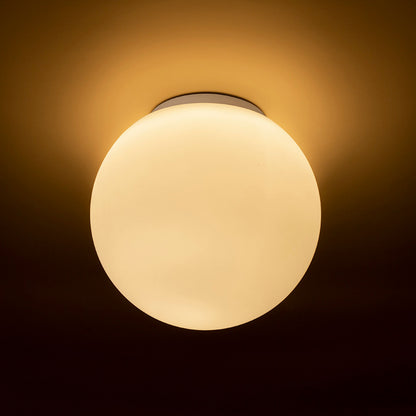 BOLLY 26 | taklampe til bad | E27 | opalglasskule 26 cm på krom | IP44 | med eller uten lyskilde