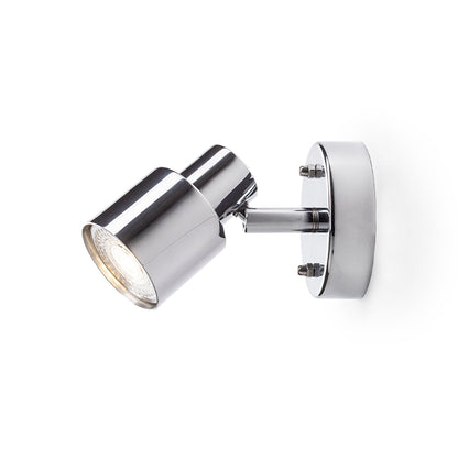 VALTO I | tiltable wall spotlight | GU10 | IP44 bathroom | chrome | with or without bulb