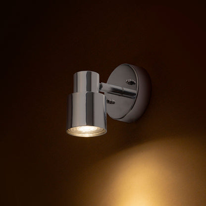 VALTO I | tiltable wall spotlight | GU10 | IP44 bathroom | chrome | with or without bulb