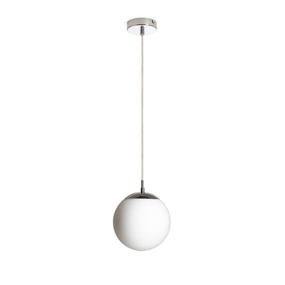 LUNA 20 | závěsné svítidlo s opálovou skleněnou koulí | E27 | 20 cm | chrom | se světelným zdrojem nebo bez něj