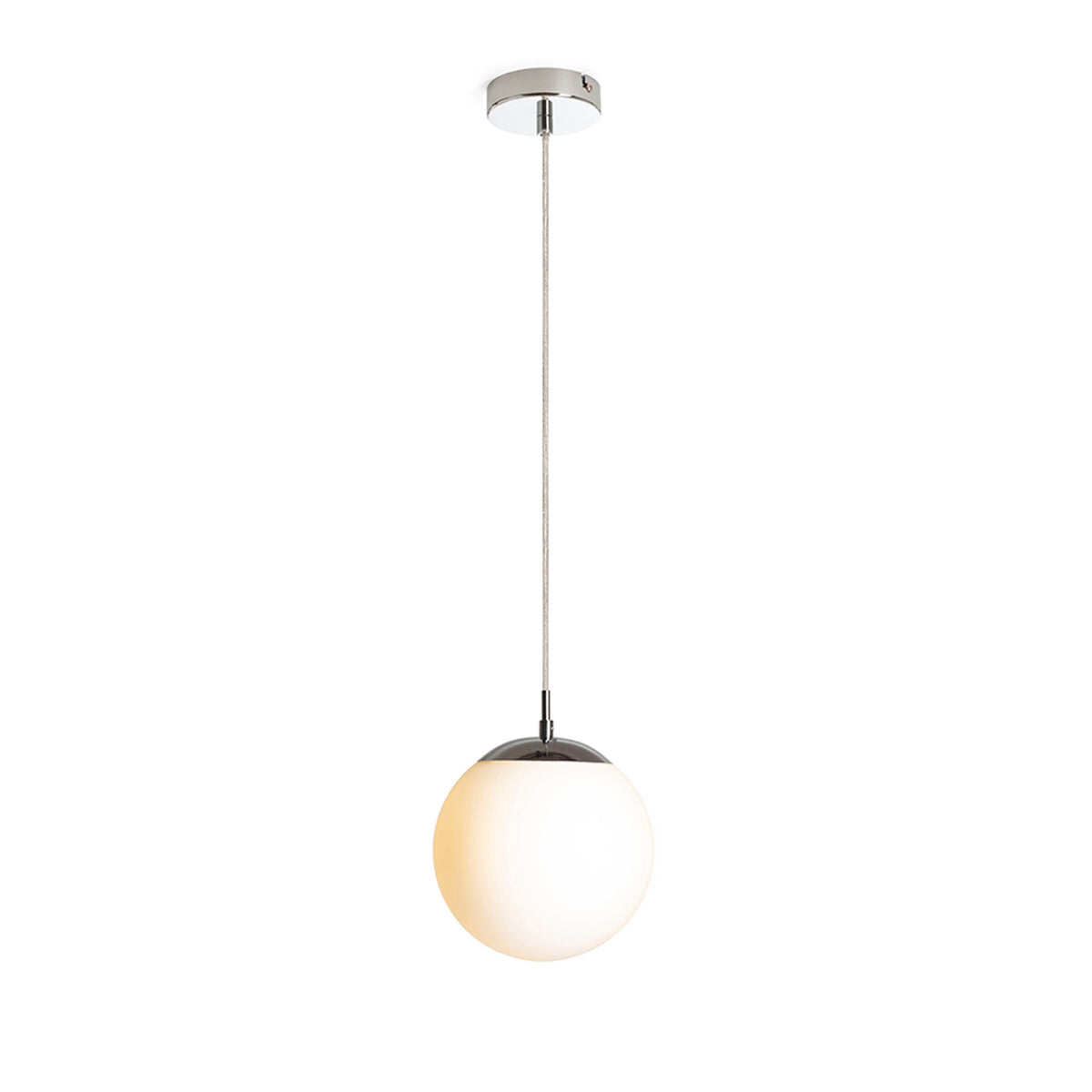LUNA 20 | závěsné svítidlo s opálovou skleněnou koulí | E27 | 20 cm | chrom | se světelným zdrojem nebo bez něj