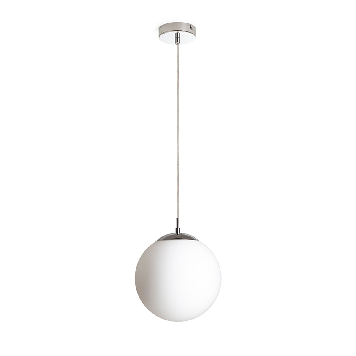 LUNA 25 | opaalglazen bol 25 cm | E27 | chroom | met of zonder lichtbron