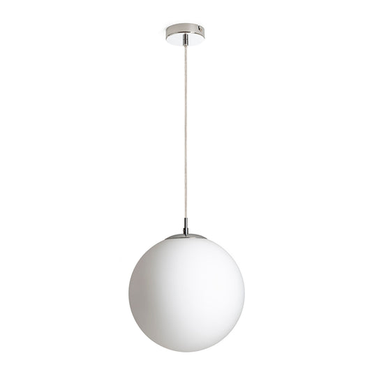 LUNA 30 | opaalglazen bol 30 cm | E27 | chroom | met of zonder lichtbron