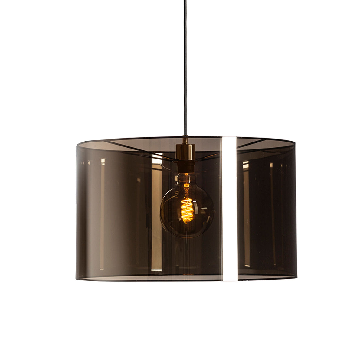 FANCY 50/30 | grote hanglamp met spiegelende kap 50 cm | E27 | chroom of rookfolie | met of zonder lichtbron