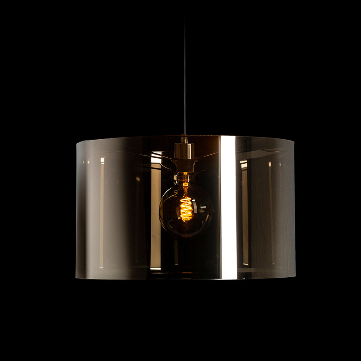 FANCY 50/30 | grote hanglamp met spiegelende kap 50 cm | E27 | chroom of rookfolie | met of zonder lichtbron