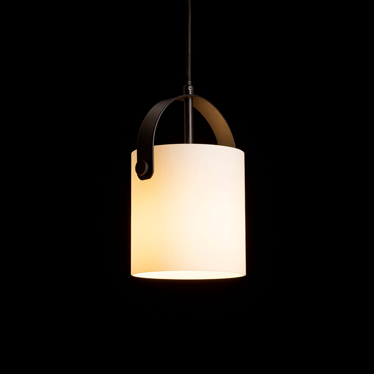 JULIETTA 16 | cilindro de vidro opalino de 16 cm | E27 | preto | com ou sem lâmpada