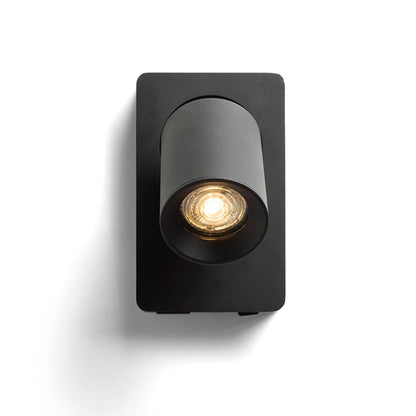 VOLTERA | wall spotlight with USB charger and switch | GU10 | white or black | with or without light source