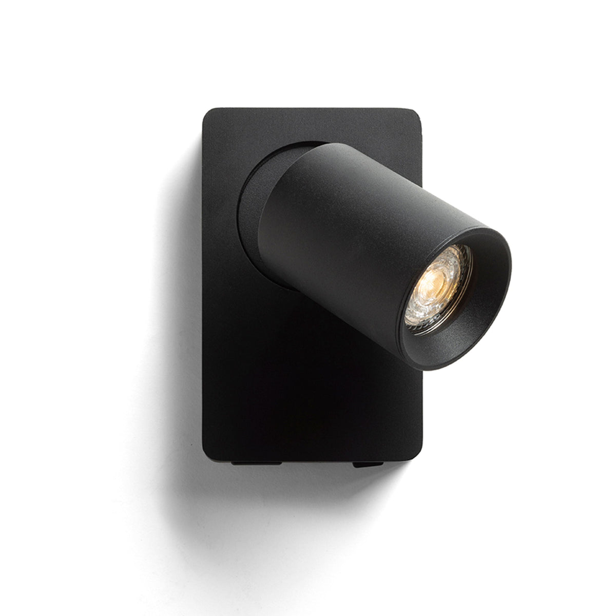 VOLTERA | wall spotlight with USB charger and switch | GU10 | white or black | with or without light source