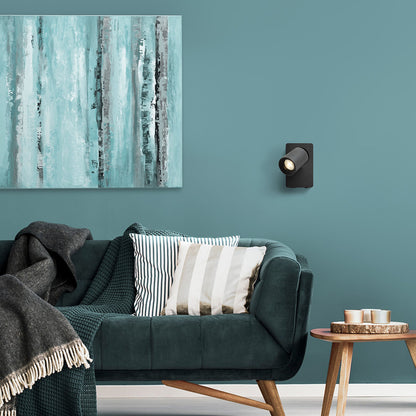 VOLTERA | wall spotlight with USB charger and switch | GU10 | white or black | with or without light source