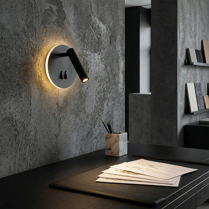 THALIA | LED wall light with reading spotlight and ambient light | separately switchable | black