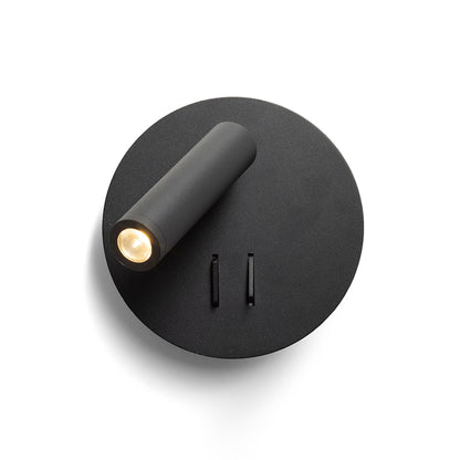 THALIA | LED wall light with reading spotlight and ambient light | separately switchable | black