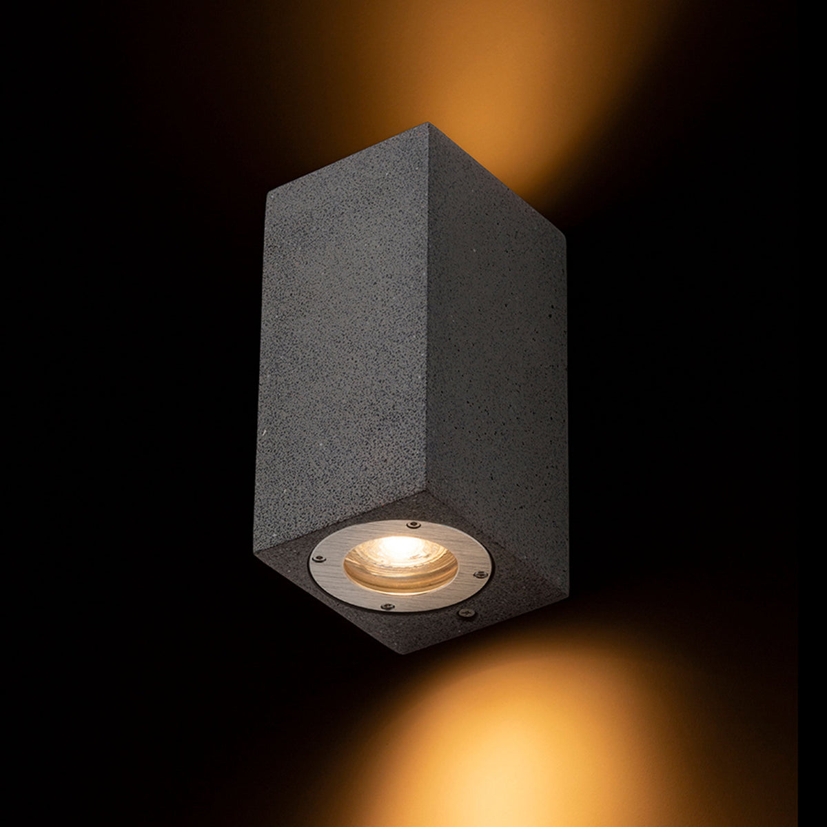 KANE II | betonnen buiten wandlamp up-down | 2x GU10 | IP65 | donker graniet | met of zonder lichtbron