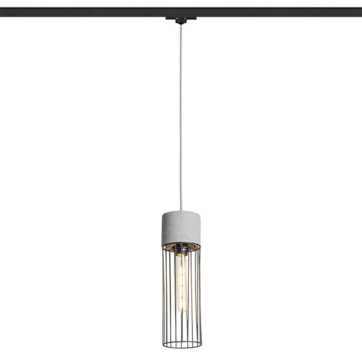 BURTON | 3-fase hanglamp | beton & metaaldraad