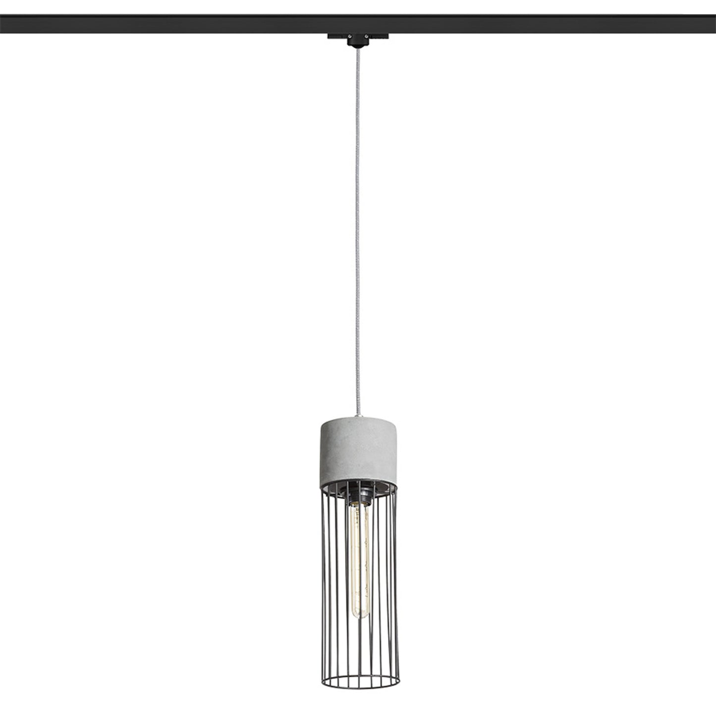BURTON | 3-fase hanglamp | beton & metaaldraad