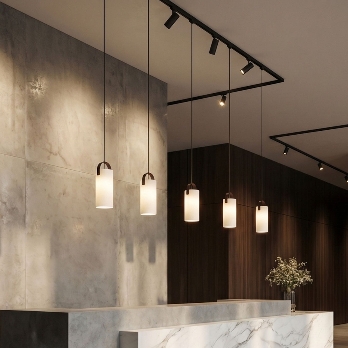 JULIETTA 31 | 3-fase hanglamp | opaal cilinderglas