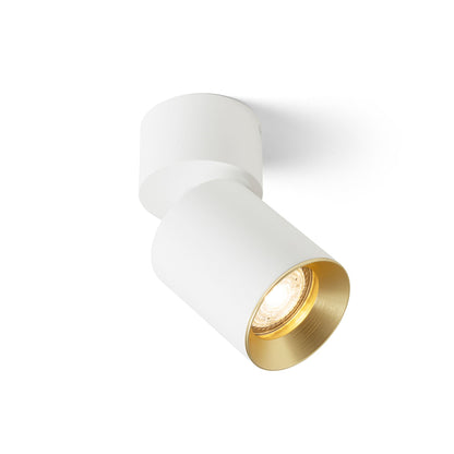 DARIO | kantelbare opbouwspot | messing ring, 3 kleuren