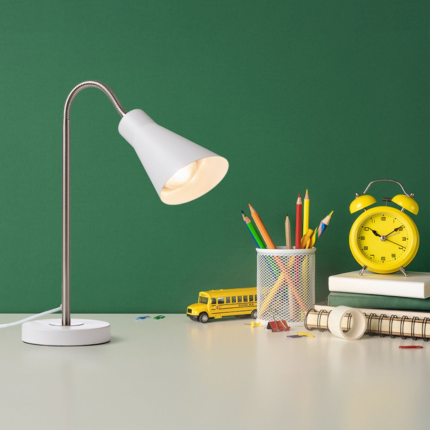 ANIKA | metalen bureaulamp met zwanenhals | E27 max 15W | 40 cm | 2 kleuren