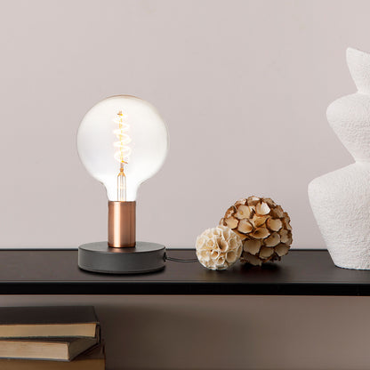 ALGOT | decoratieve tafellampvoet E27 | koperdetail | max 15W | zwart/koper