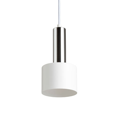 GIULIA 12 | kleine metalen hanglamp met textielkabel | E27 | 12 cm | wit of zwart met messing | met of zonder lichtbron