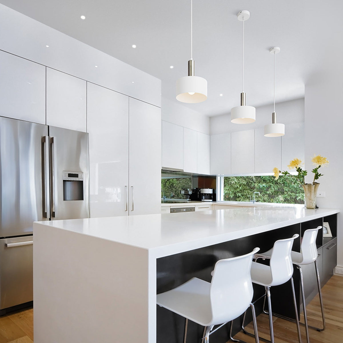 GIULIA 20 | metalen hanglamp 20 cm | E27 | wit of zwart met messing | met of zonder lichtbron