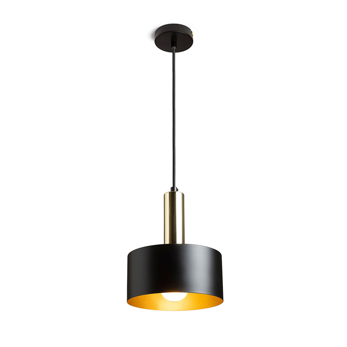 GIULIA 20 | metalen hanglamp 20 cm | E27 | wit of zwart met messing | met of zonder lichtbron