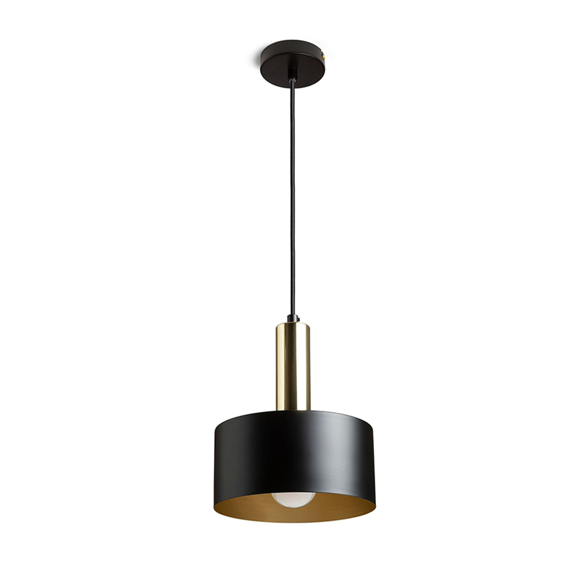 GIULIA 20 | metalen hanglamp 20 cm | E27 | wit of zwart met messing | met of zonder lichtbron