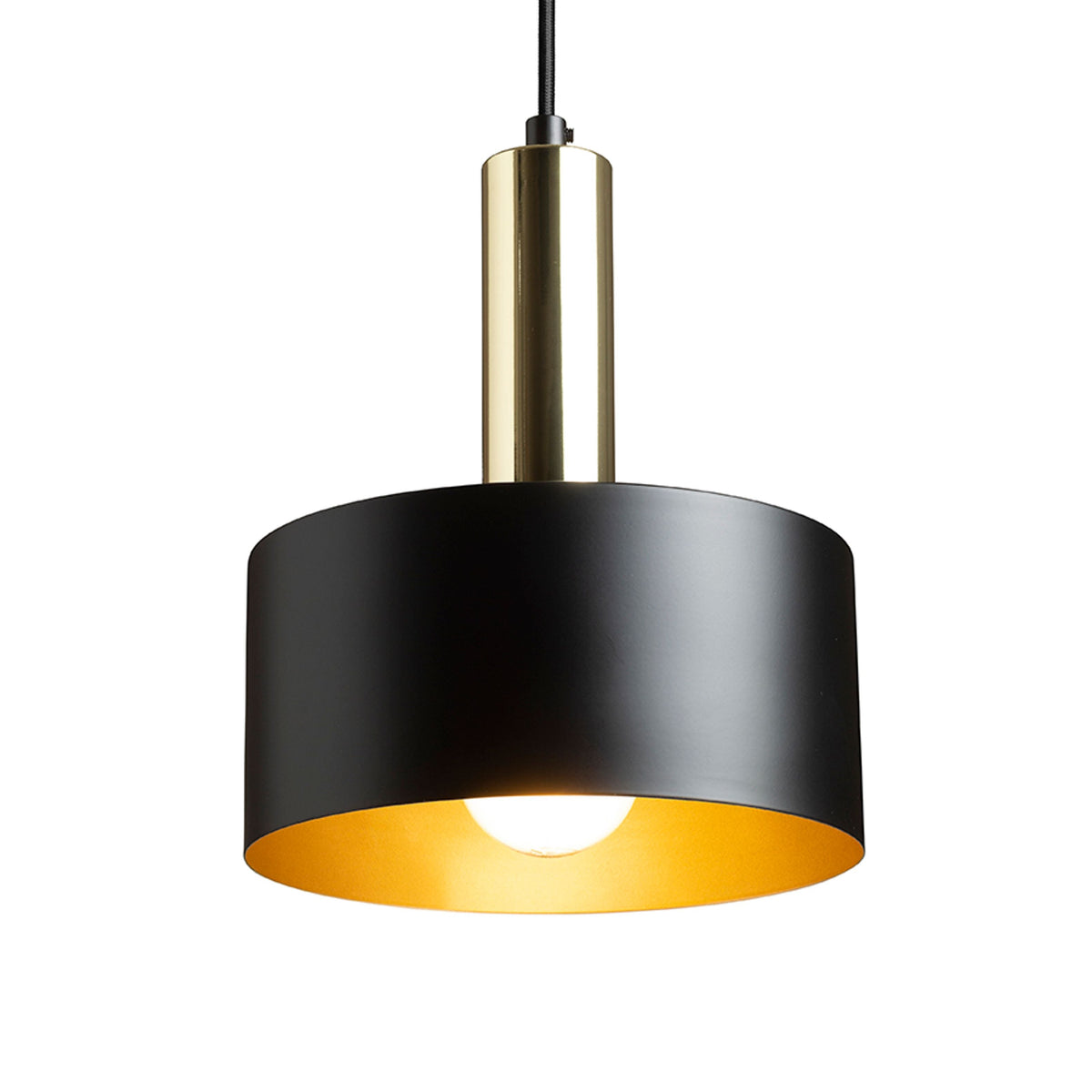 GIULIA 20 | metalen hanglamp 20 cm | E27 | wit of zwart met messing | met of zonder lichtbron
