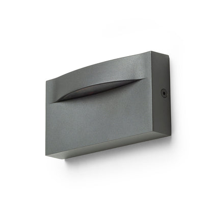 BOBO RC | applique rettangolare da esterno con luce di orientamento | LED 8W 640lm 3000K | IP65 | antracite