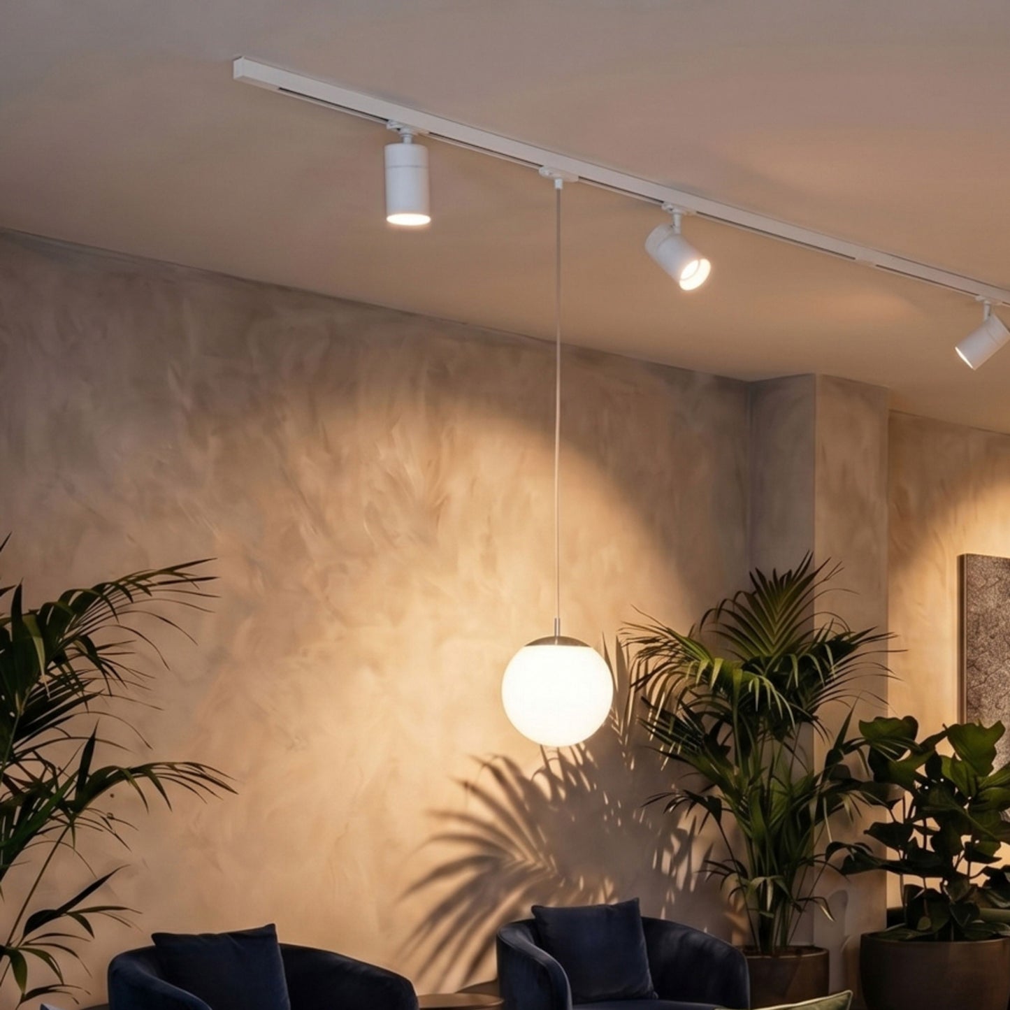 LUNA 20 | 3-fase hanglamp | opaalglas & chroom