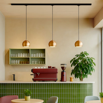 AGNETA 3-fase hanglamp geborsteld koper