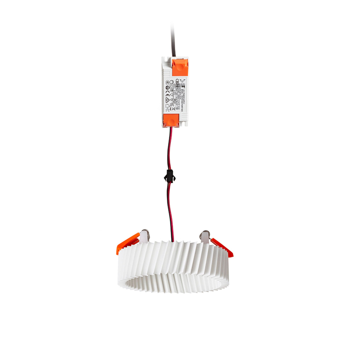 MARENGA RW1 30 | inbouwspot met 3D-geprinte kap | geintegreerde LED 6W 3000K | brede platte ribbelkap