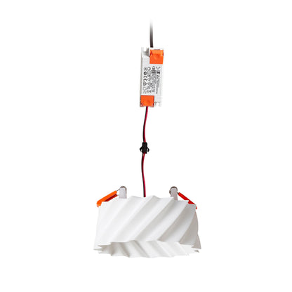 MARENGA RW2 60 | inbouwspot met 3D-geprinte kap | geintegreerde LED 6W 3000K | spiraalribbels Ø 13 cm