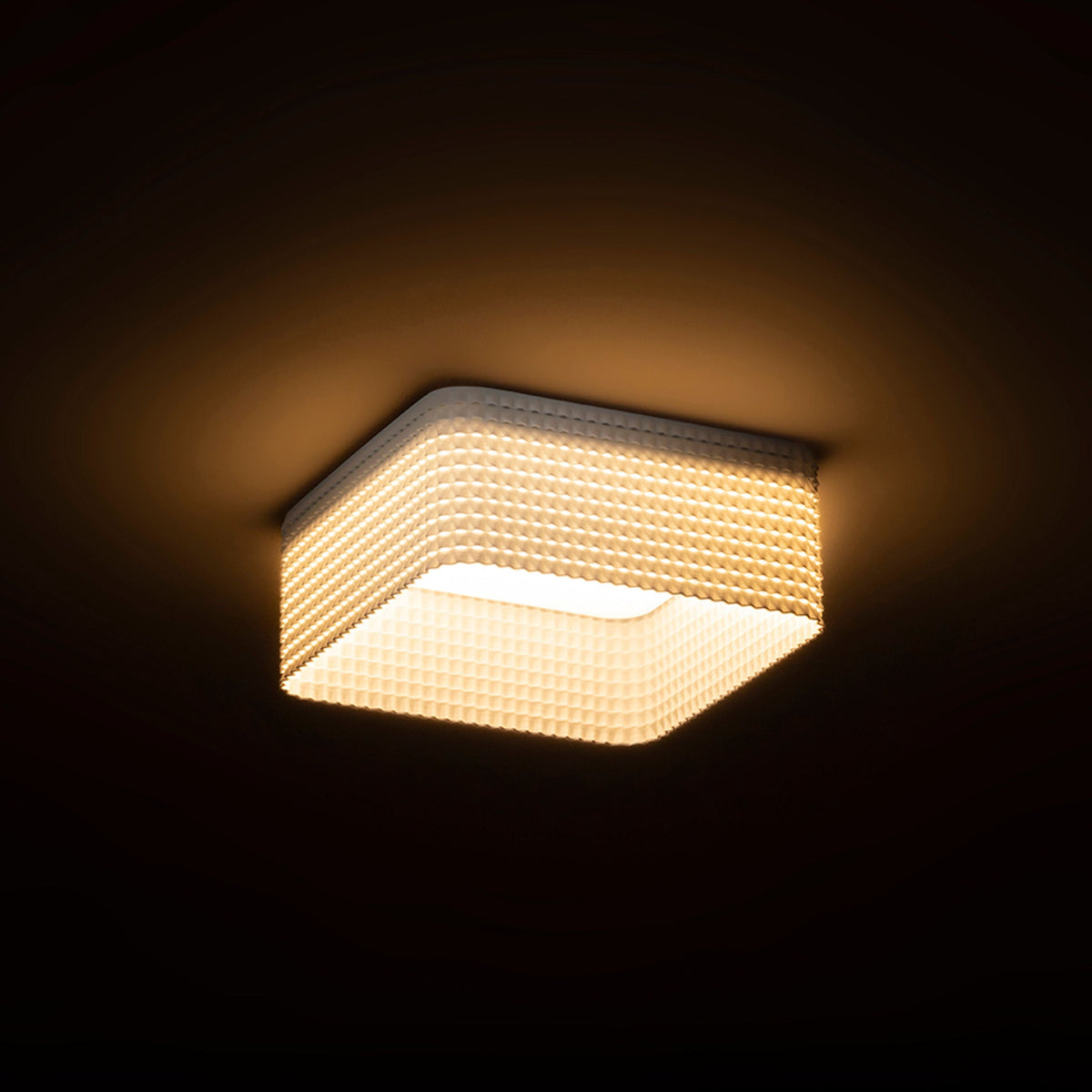 MARENGA SQB1 40 | vierkante inbouwspot met 3D-geprinte kap | geintegreerde LED 6W 3000K | weefselreliëf