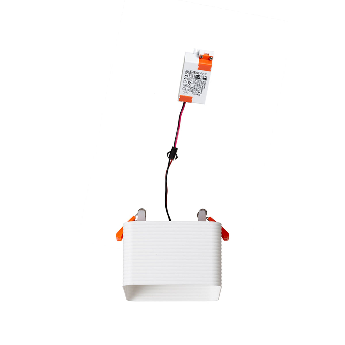 MARENGA SQR3 60 | vierkante inbouwspot met 3D-geprinte kap | geintegreerde LED 6W 3000K | horizontale ribbels