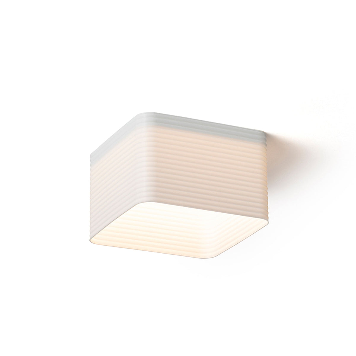 MARENGA SQR3 60 | vierkante inbouwspot met 3D-geprinte kap | geintegreerde LED 6W 3000K | horizontale ribbels