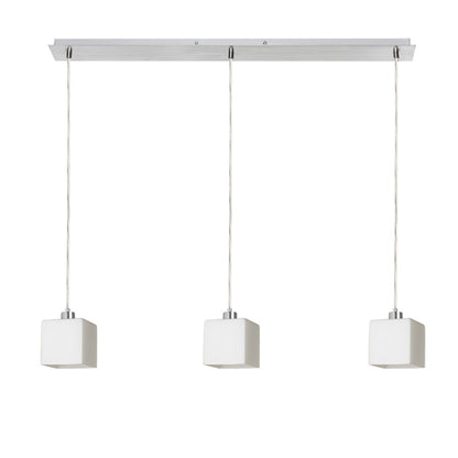 DADOS III 80 | hanglamp | 3x E27 | opaalglas met chroom of mat nikkel 84 cm | met of zonder lichtbron