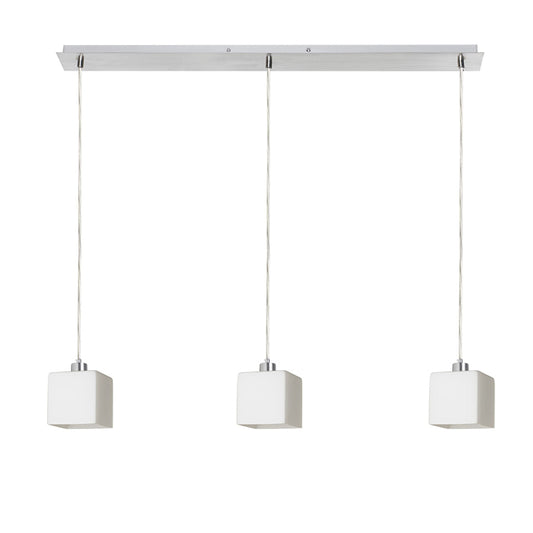 DADOS III 80 | pendellampe | 3x E27 | opalglass med krom eller matt nikkel 84 cm | med eller uten lyskilde