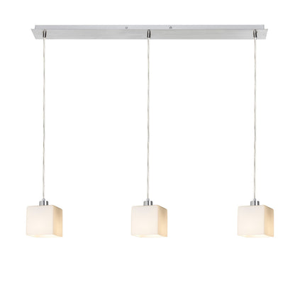 DADOS III 80 | hanglamp | 3x E27 | opaalglas met chroom of mat nikkel 84 cm | met of zonder lichtbron