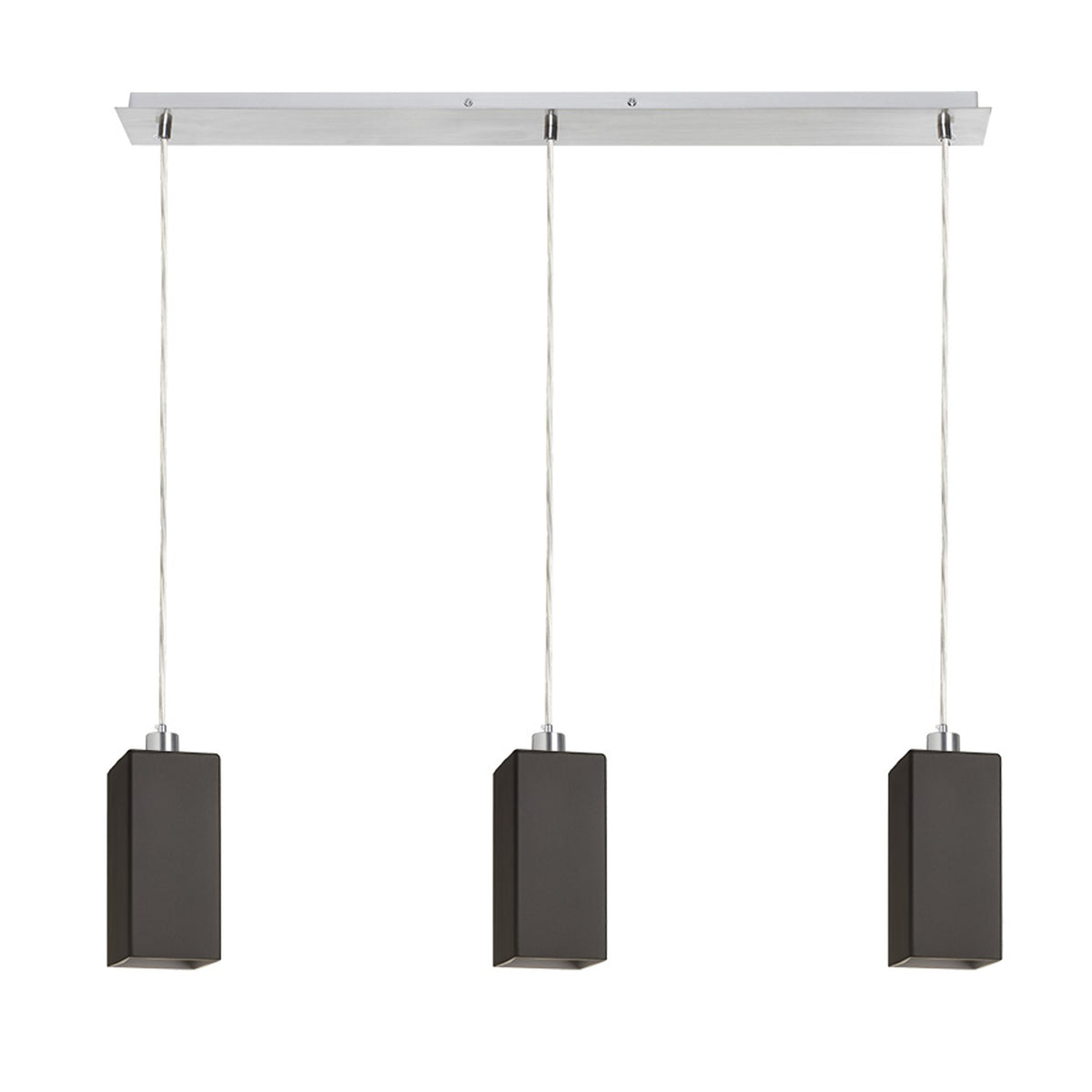 LIZ III 80 | hanglamp | 3x E27 | zwart glas met chroom 82 cm | met of zonder lichtbron