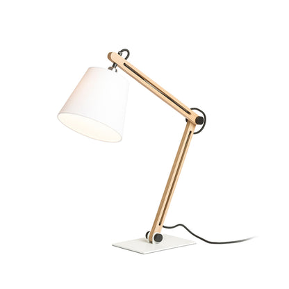 NIZZA | tafellamp met houten verstelbare arm en textielkap | E14 max 7W | 57 cm | 2 kleuren