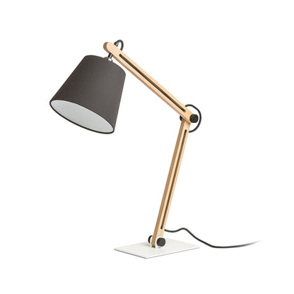 NIZZA | tafellamp met houten verstelbare arm en textielkap | E14 max 7W | 57 cm | 2 kleuren