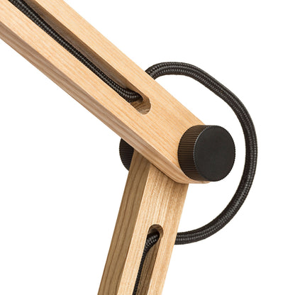 NIZZA | tafellamp met houten verstelbare arm en textielkap | E14 max 7W | 57 cm | 2 kleuren