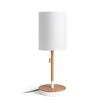 KEITH RON tafellamp met USB wit beuk