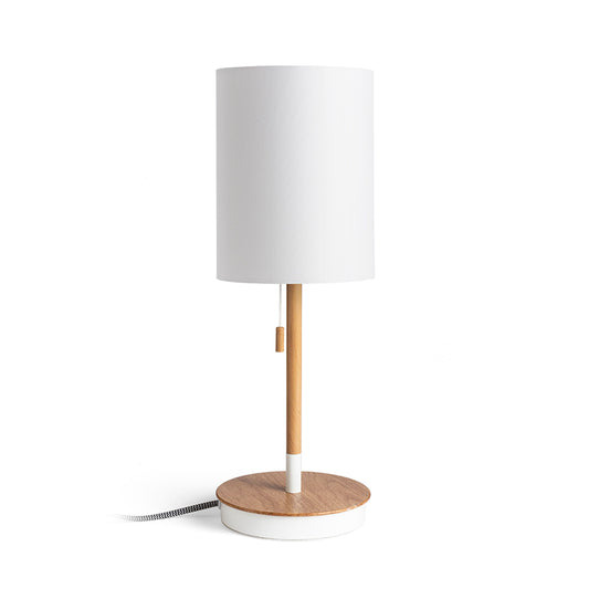 KEITH RON tafellamp met USB wit beuk