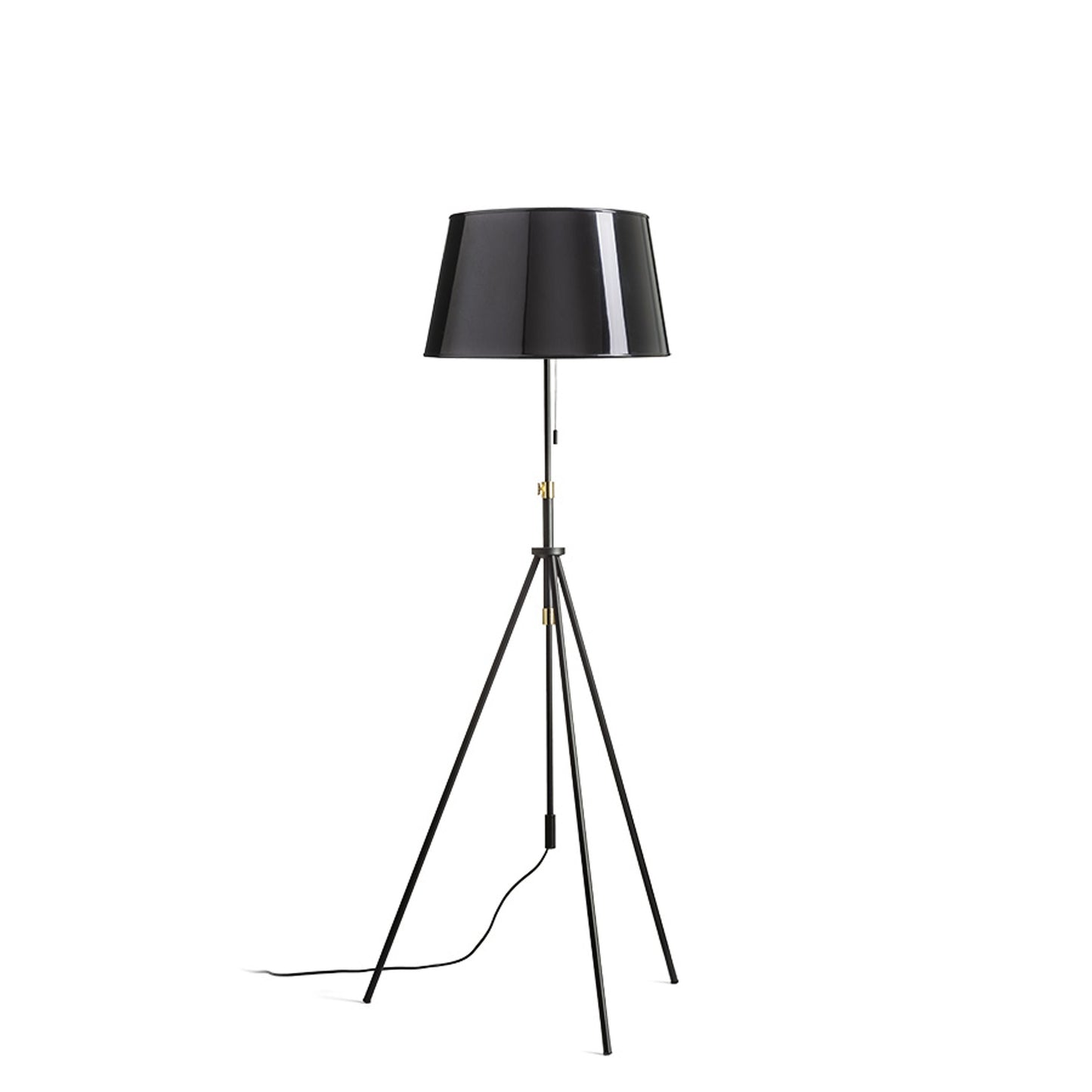 LUTON RIDICK vloerlamp glanzend zwart goud E27