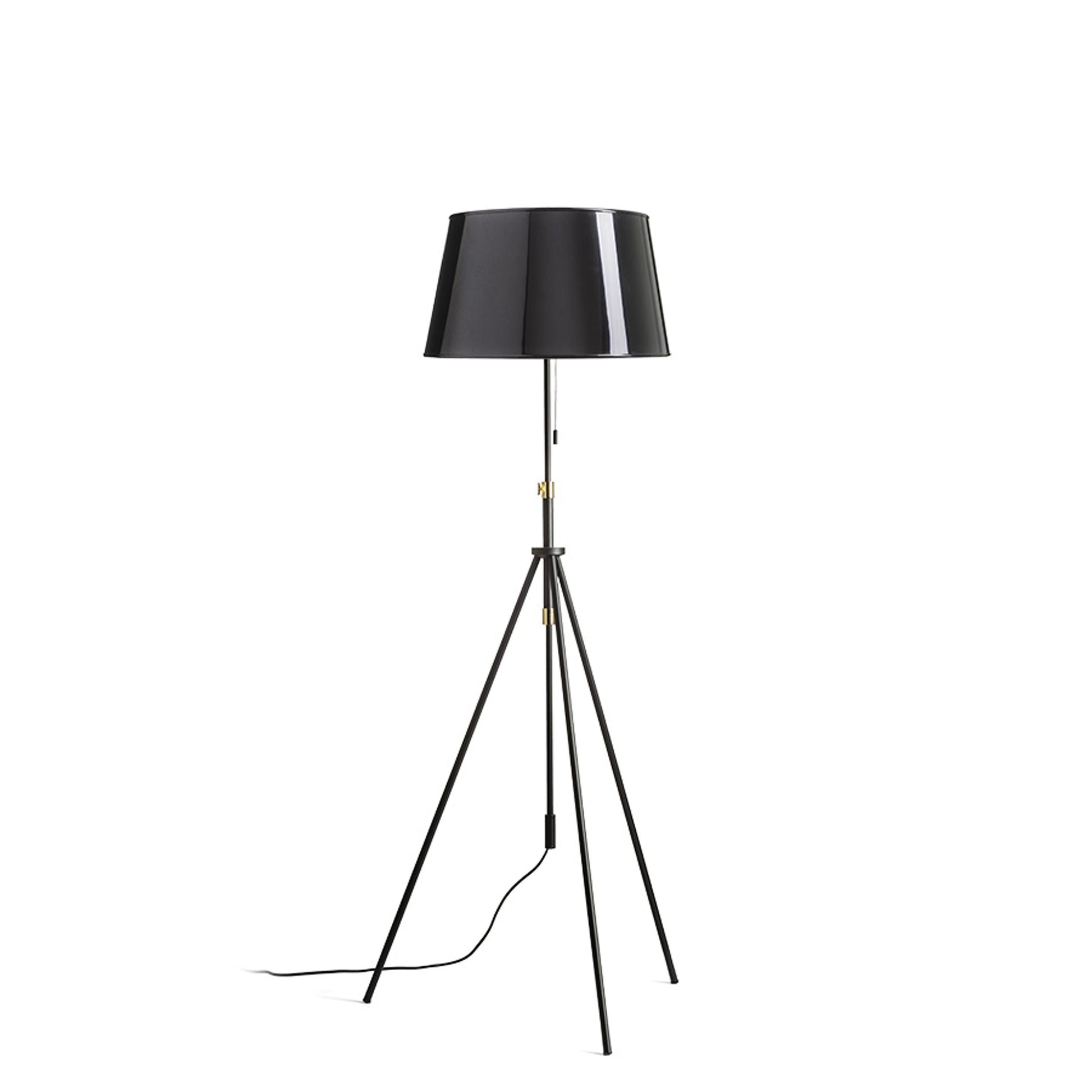LUTON RIDICK vloerlamp glanzend zwart goud E27
