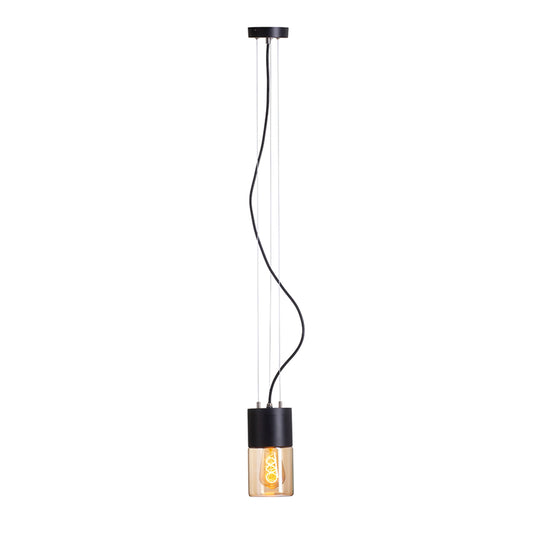 QUINN | outdoor pendant lamp with amber glass | E27 | IP54 | black | with or without light source