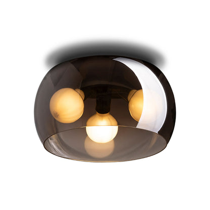 AMANDA plafondlamp | 3x E27 | glazen kap 40 cm op mat zwart | met of zonder lichtbron