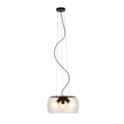 AMANDA | glazen hanglamp met 3 lampen | E27 | 40 cm | helder amber of rookglas | met of zonder lichtbron