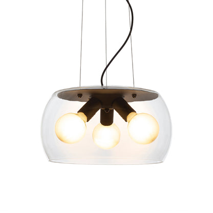 AMANDA | glazen hanglamp met 3 lampen | E27 | 40 cm | helder amber of rookglas | met of zonder lichtbron